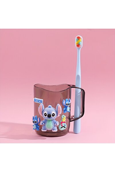 Choice KC5403 Couples Stitch Themed Plastic Toothbrush & Rinse Cups, Ideal fo...