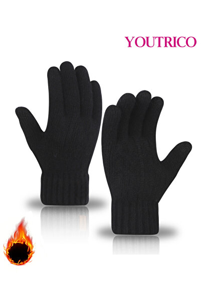 Youtrico قفازات صوف الألبكة للشاشة التي تعمل باللمس - دفء شتوي للجنسين