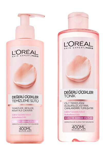 L'Oreal Paris Değerli Çiçekler kuru ve hassas ciltler için Temizleme seti