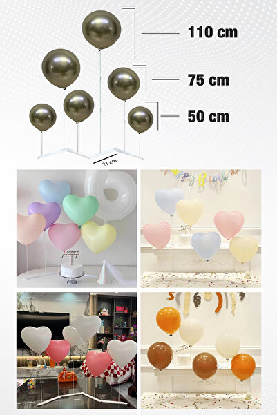 Parti Atölyesi Yeni Model 8 Kollu 110 CM Balon Duvarı Standı Yerde Ve Masa Üz...