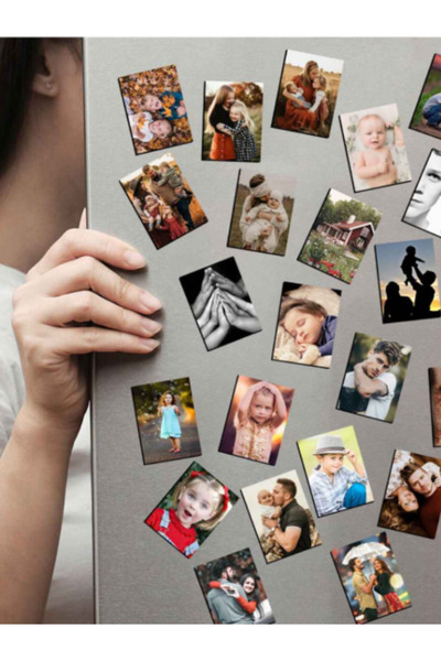 TOMRİSH SHOP Kişiye Özel Fotoğraf Seti - Buzdolabı Magneti - 12 adet - ulaşım görselde (hediye anahtarlık