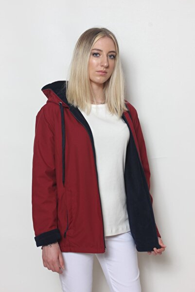 Cottoncool Palton de damă din lână burgundy