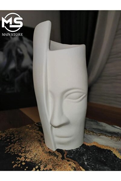 Main Collectibles Yarım Yüz Surat Saksı Vazo Dekoratif Obje Biblo