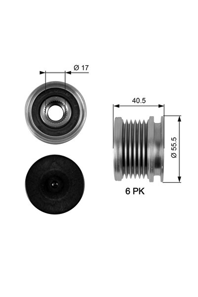 GATES Sistem Roata Libera, Generator Vw Sharan Van (7m_) 1996-2003 Diesel
