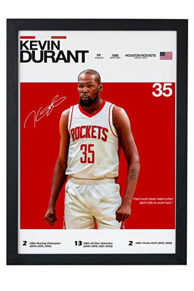 gxe.art Kevin Durant „KD“ | Slika na posteru sa drvenim okvirom | Minimalisti...
