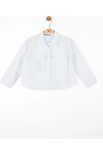 nk kids Nk 8-14 Years Old White Denim Jacket