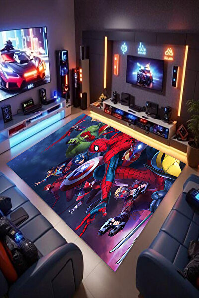 Reyhani Marvel-4 Kaymaz Taban Makinede Yıkanabilir Çocuk Gamıng Halısı Yatak ...