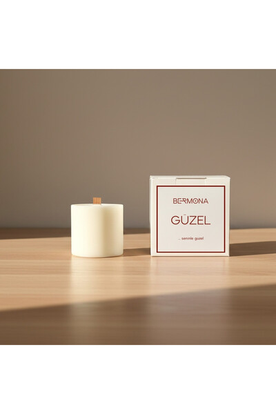 Güzel-Doğal Soya Mum-Naturel Soy Wax Candle-Dekoratif-Kokusuz