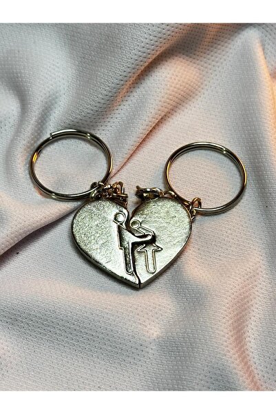 anahtarlık evreni سلسلة مفاتيح معدنية باللون الرمادي الفضي مزدوجة اللون