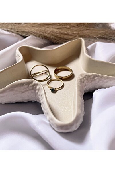 The Art Of Casting Deniz Kabuğu Ve Deniz Yıldızı Görünümlü Dekoratif Tabak, M...