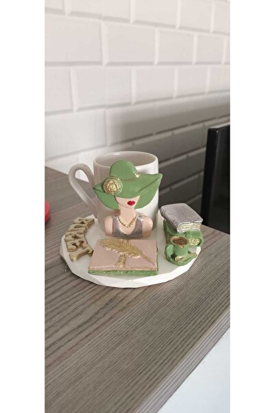 e&e süs dükkanı Kitap figürlü isme özel tasarım kahve fincanı modeli