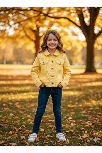 nk kids 4-8 Yaş Sonbahar Denim Ceket Sarı