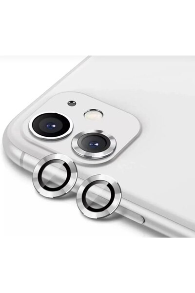 MustCase iPhone 11-12-12 Mini Uyumlu Kamera Lens Koruyucu Tamperli Cam-Silver