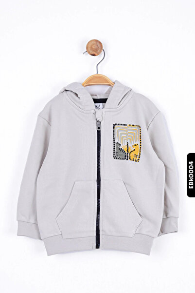 nk kids Nk 1-4 Years Old Zippered Tiger Cardigan Beige