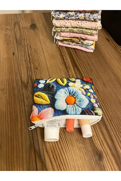 Handmade محفظة صغيرة بسحاب - منظم داخلي للحقيبة مبطن ومبطن بالحشو 18×13 سم حق...