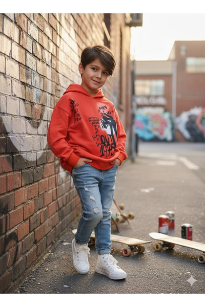 nk kids البلوز الكتابة على الجدران الحمراء