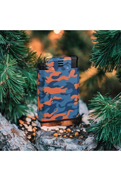 DURUSOY Çift Alevli Kamuflaj Desen Pürmüz ve Normal Ateş Mavi Gazlı Çakmak