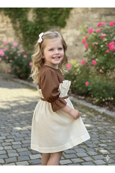 Genel Markalar 1-6 Yaş Karaca Elbise Kahve Krem