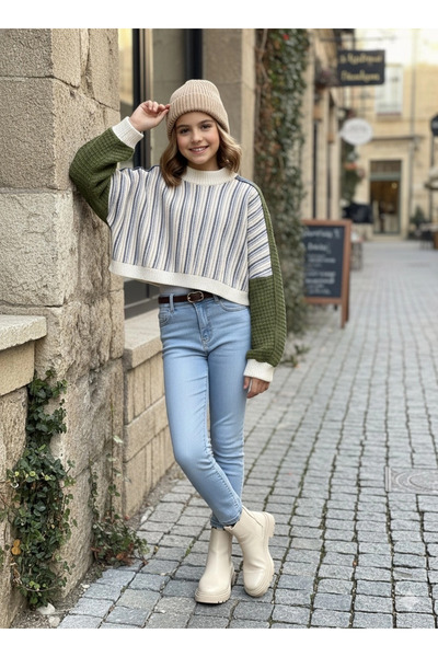 nk kids سترة أزول كاكي للأعمار من 10 إلى 16 سنة (مقاس صبياني)