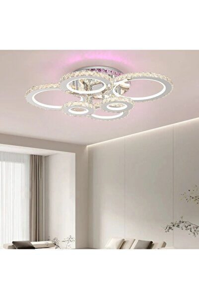 OEM Lustra LED NOVA Rotonda RGB 152W, 6 Rings, Glossy Chrome