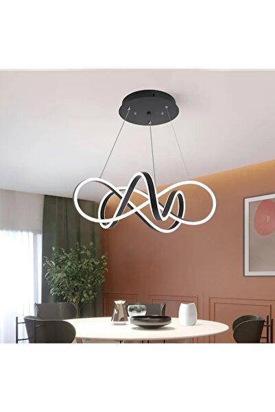 OEM Candelabru suspendat LED INFINITY HALO 138W cu telecomandă, intensitate reglabilă, negru, înălțime reglabilă