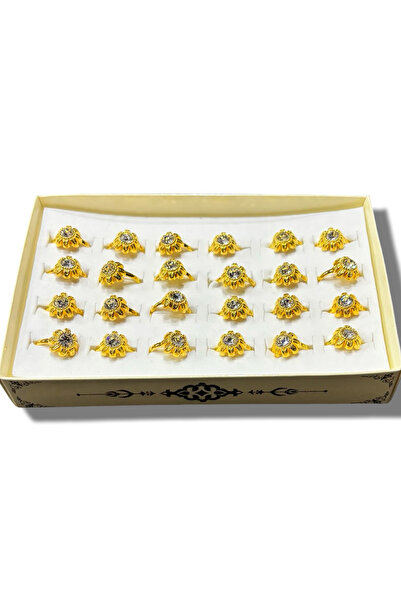 Muensu 24-Piece Mixed Size Luxury Women's Mazgarite Ring, Hajj and Umrah Material, Gift Ring, Ring with Box