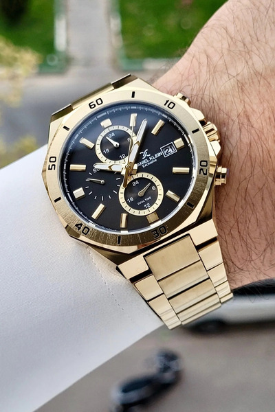 Daniel Klein Men's Wristwatch Dkiste2175 with Black Dial, Gold Color Strap, 4...