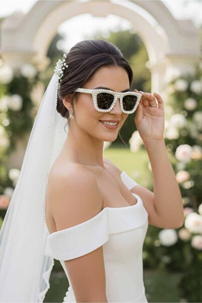 Happyline İncili gelin gözlük bride after parti gözlüğü düğün kına eğlence gü...