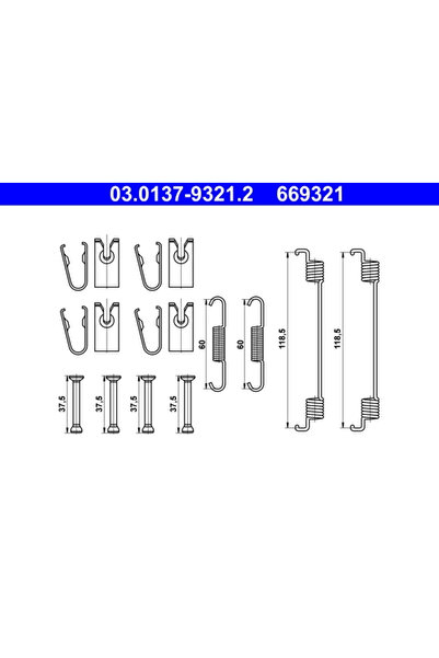 Ate Set Accesorii Sabot De Frana Abarth 500E Fiat 500E 2015-2023
