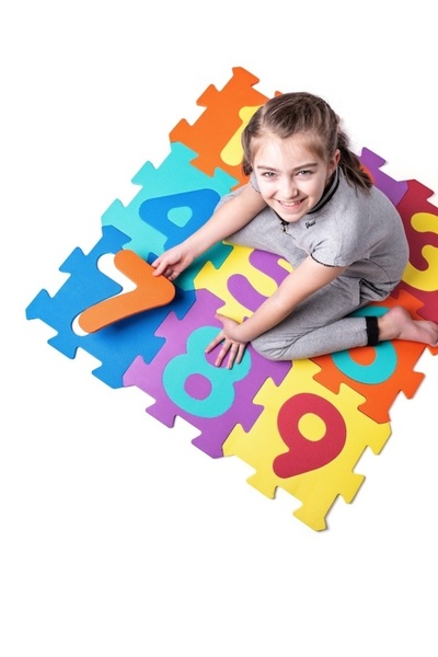 ATS Covor copii puzzle anti-derapant, impermeabil cu cifre,9 piese 30x30 cm, ...