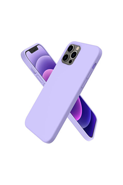 AKSEFİZZ جراب آيفون 12 برو ماكس أول سيليكون - أرجواني