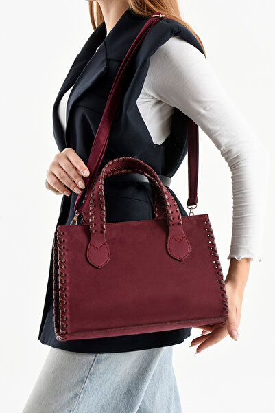 cocy-col GEANTĂ DE MÂNĂ ȘI DE UMĂR PENTRU FEMEI DIAZ MODEL BORDO SUEDE TRICOT...