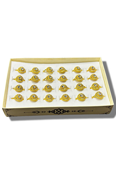 Muensu 24-Piece Mixed Size Luxury Women's Mazgarite Ring, Hajj and Umrah Material, Gift Ring, Ring with Box