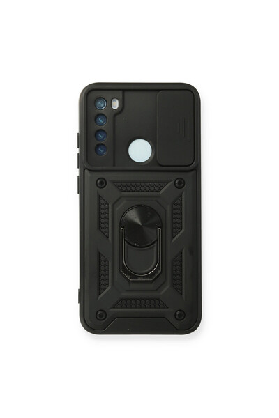 NewFace حافظة هاتف Xiaomi Redmi Note 8 مع حلقة عدسة من السيليكون - أسود