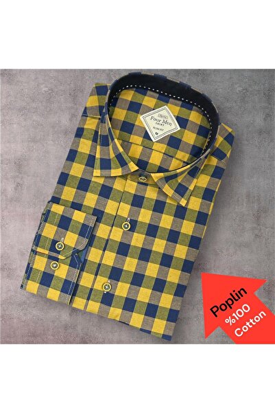 EREN STYLE Cămașă anti-transpirație cu mânecă lungă din poplin 100% bumbac (m...