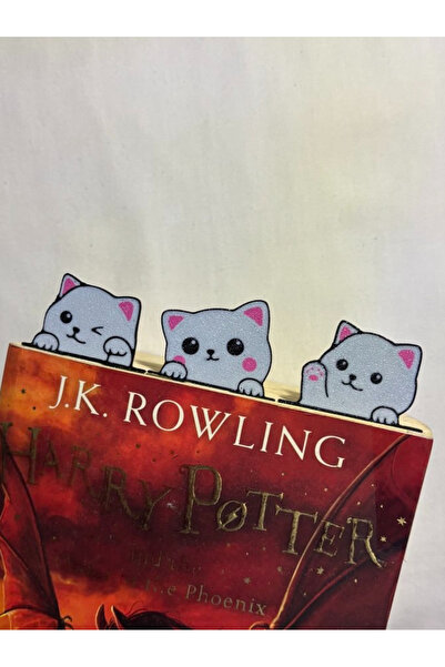 Atsutech علامة كتاب لطيفة على شكل قطة مكونة من 3 قطع