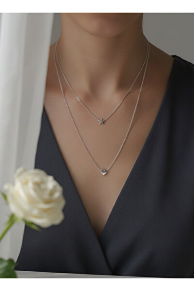 Xido قلادة على شكل نجمة وقلب في علبة، هدية للحبيب، هدية للصديق، للمناسبات الخاصة