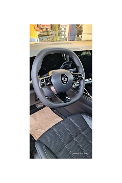 gürler oto kılıf ve aksesuar Renault Uyumlu Megane 5 Dikmeli Direksiyon Kılıfı Noktalı Desen Siyah Renk 38×10.5cm