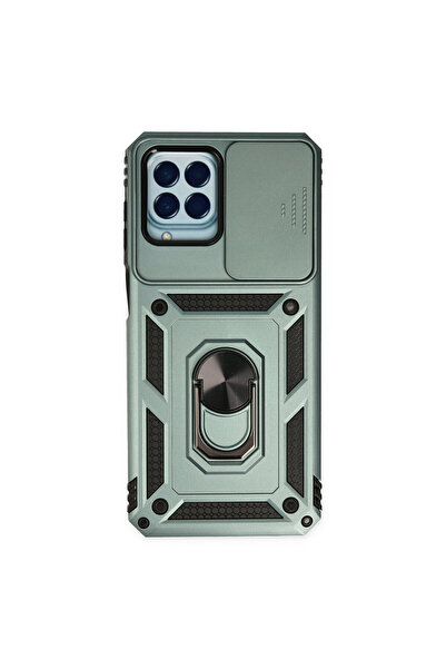 NewFace حافظة سامسونج جالاكسي M33 بارس مع حلقة عدسة سيليكون - أخضر