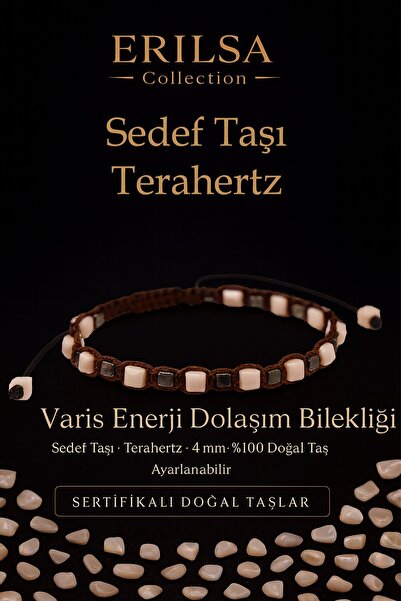 Erilsa Certified Energy Circulation Bracelet – Stone and Terahertz Natural Stone 4 mm Adjustable