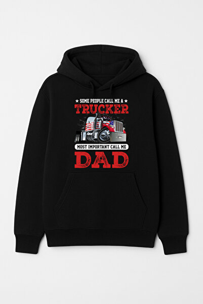 CALKARCOLLECTION سويت شيرت (هودي) للجنسين من Trucker Dad بغطاء رأس