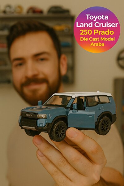 TOYFEST Uzak Doğu Serisi Toyota Land Cruiser 250 Prado Mavi Açılır Kapılar DieCast Metal Model Araba 11 Cm 1