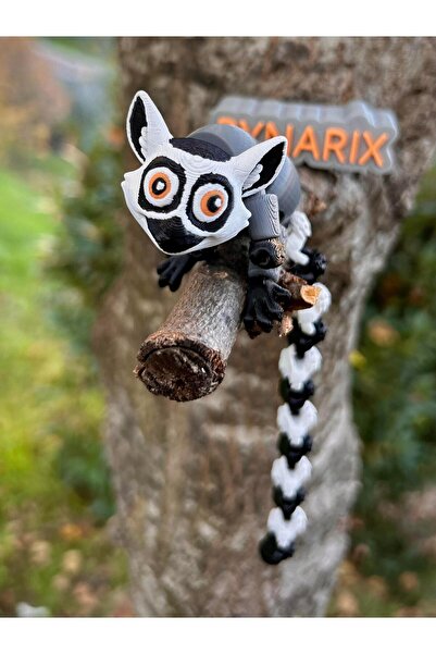 pynarix Uzun Kuyruklu Lemur Figür Oyuncak - Gölgeye Tırmanan🐒 3D Hareketli O...