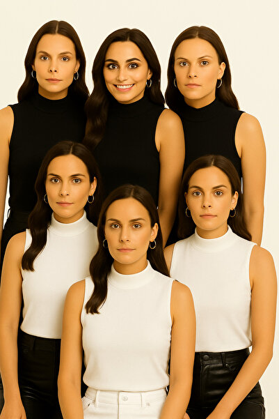 MRT STORE Women's 6-Piece Zero-Sleeve Sleeveless Bodysuit High Neck Bodysuit ...