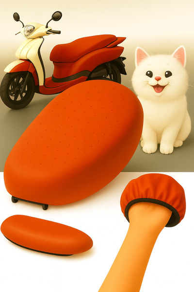 lawrenceshop kırmızı Vespa piaggio Uyumlu Deri Sele Kılıfı Örtüsü Brandası- S...