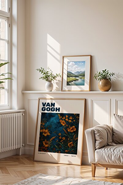 Base Concept Σχέδιο αφίσας ζωγραφικής νυχτερινής ζωγραφικής με κίτρινα λουλού...