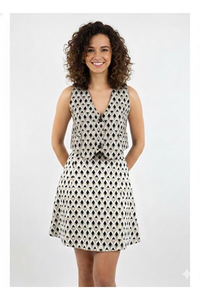 arvensolin Shorts Skirted Vest Set Tagarli Fabric Set