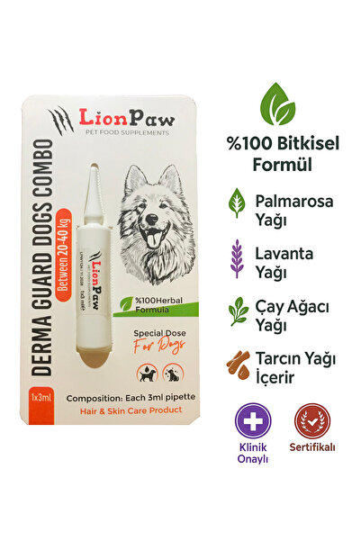 LİON PAW 20-40 Kg Köpek Dış Parazit Ense Deri Damlası Pire Bit Kene Deri Bakı...