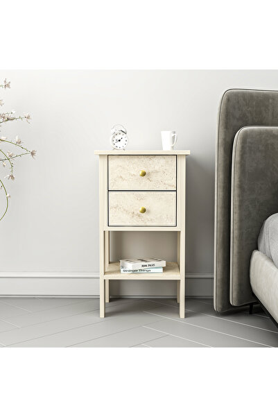 Home MANDOSİ ÇİFT ÇEKMECELİ KOMODİN TRAVERTEN