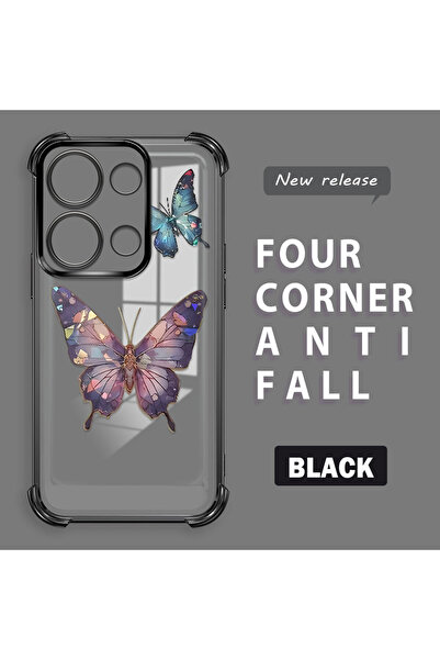 Hontinga حافظة هاتف شاومي بوكو إم 6 برو 4G متوافقة مع نمط طباعة الفراشة، حافظ...